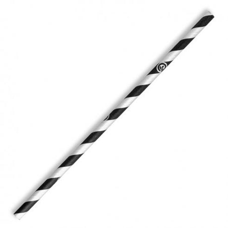6mm regular paper straw - black stripe from BioPak. Compostable, made out of FSC�� certified paper and sold in boxes of 1. Hospitality quality at wholesale price with The Flying Fork! 