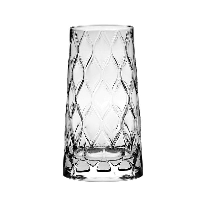 Rippled tumbler on clear background