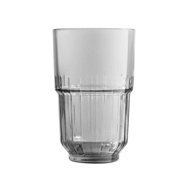 Tapered tall highball glass on a white background
