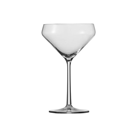 Clear martini glass on white background