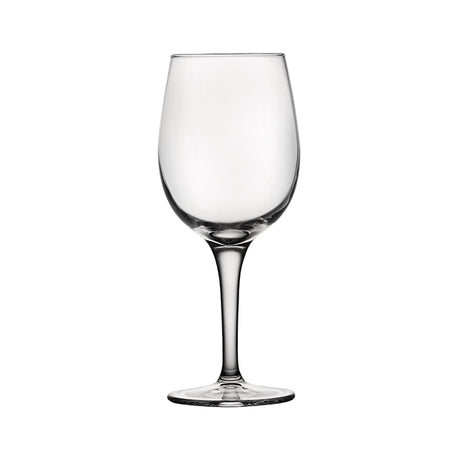 Clear Red wine glass on white background