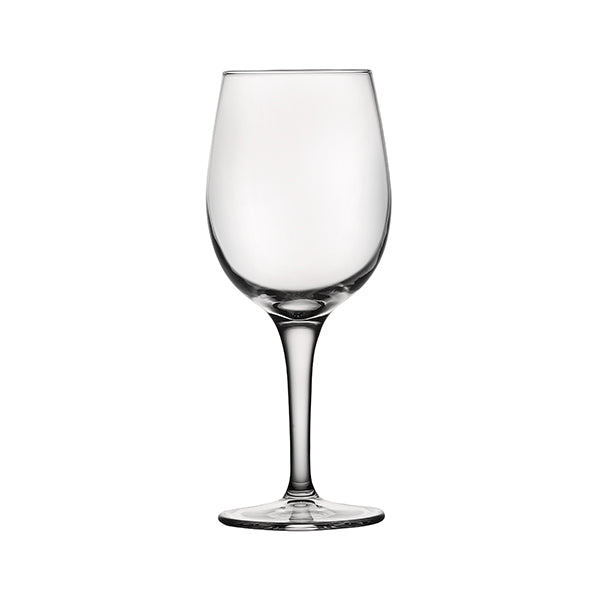Clear Red wine glass on white background