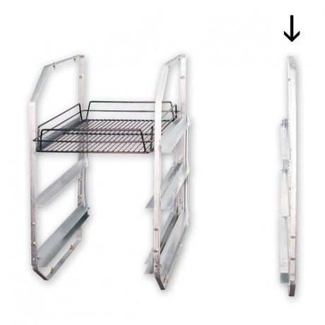 Under Bar Rack - 3 Tier, Right side only from TheFlyingFork. Sold in boxes of 1. Hospitality quality at wholesale price with The Flying Fork! 