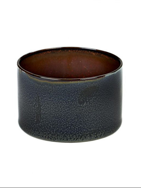Small Ceramic bowl in blue/grey on white background