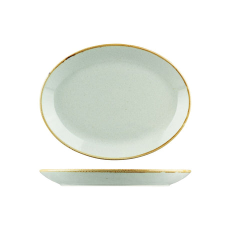 Oval Coupe Plate- Stone, 305Mm, Seasons from Porcelite. made out of Porcelain and sold in boxes of 6. Hospitality quality at wholesale price with The Flying Fork! 