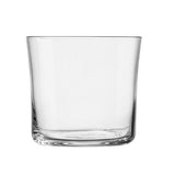 Small clear water glass on white background