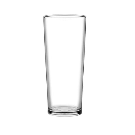 Tall, Schooner sized Beer glass presented on a white background