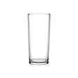 A tall, clear Pint glass presented on a white background