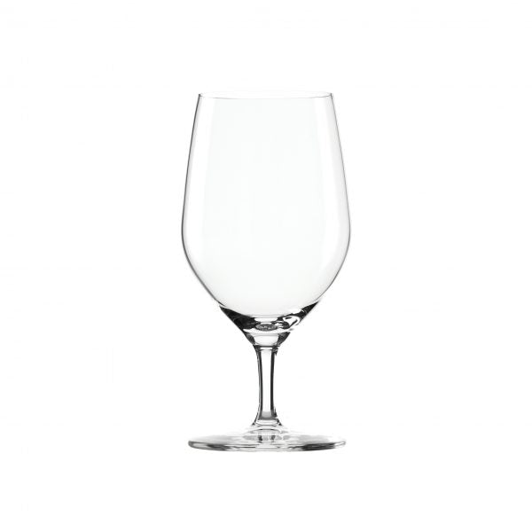A clear Water-Beer Glass on a white background