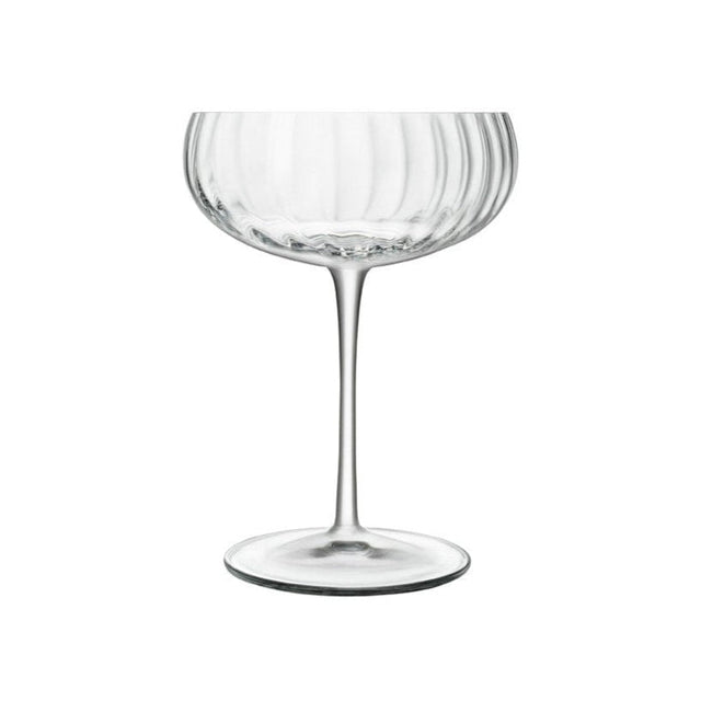 Rippled cocktail saucer on white background