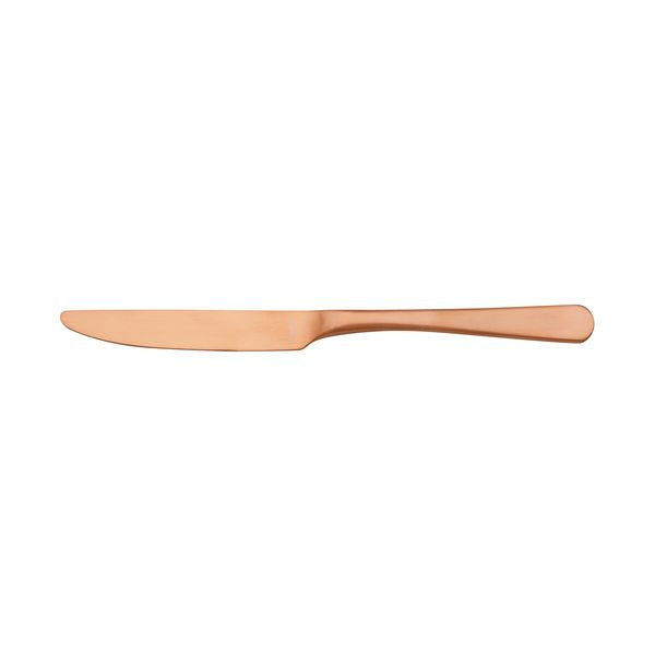 Copper coloured Table Knife on white background