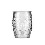 Decorative clear tumbler on white background