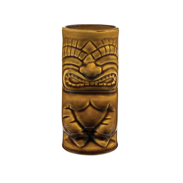 Decorative brown tumbler on white background