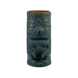 Blue decorative tumbler on white background