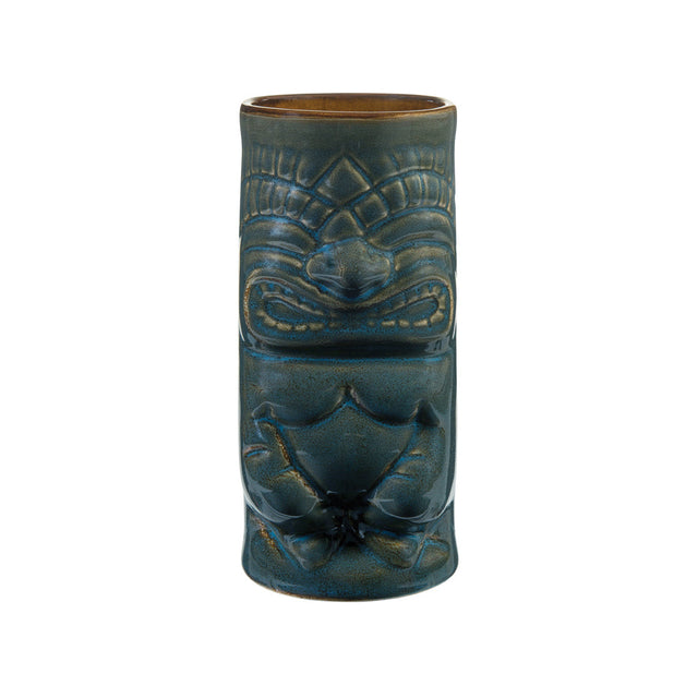 Blue decorative tumbler on white background