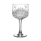 Clear cocktail glass with geometric style on white background