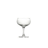 Retro inspired stemware from Utopia, laser cut across different line, diamond or more intricate vintage patterns. Sturdy and dishwasher safe, ideal to create a speakeasy or 20 s atmosphere.