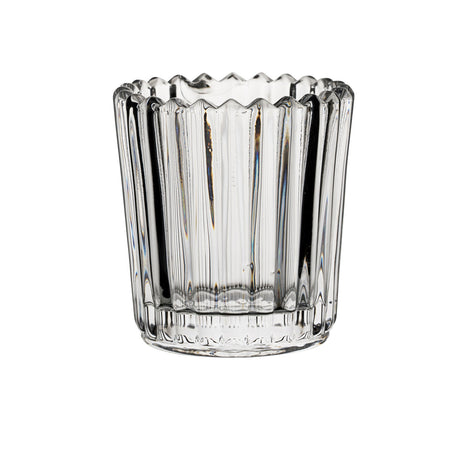 Ribbed Large Votive Clear from Utopia. Sold in boxes of 6. Hospitality quality at wholesale price with The Flying Fork! 