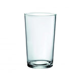Clear tumbler glass on white background