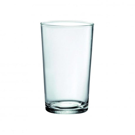 Clear tumbler glass on white background