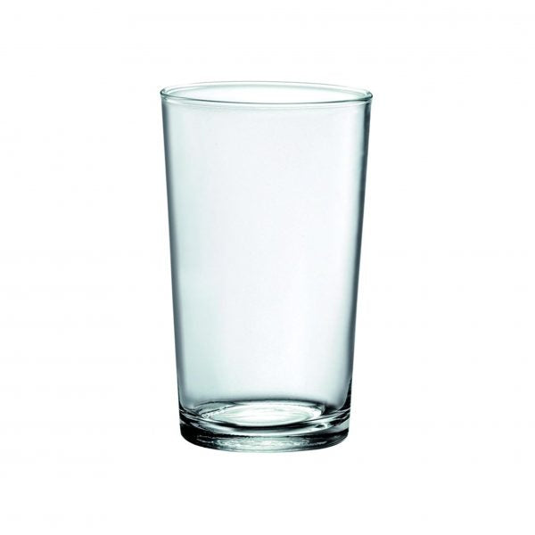 Clear tumbler glass on white background