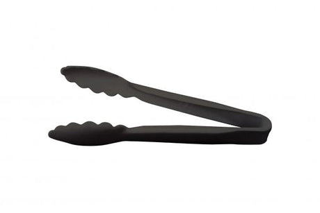 Black plastic tong on white background