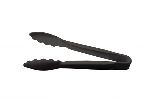 Black plastic tong on white background