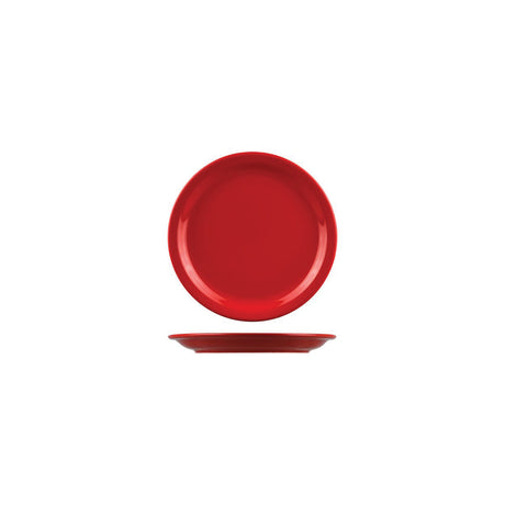ROUND NARROW RIM PLATE - Red, 205mm, Flinders Healthcare