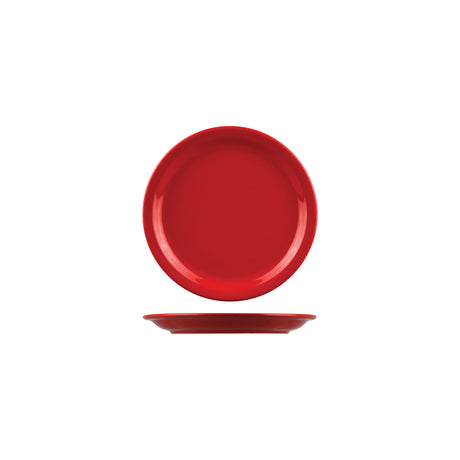 ROUND NARROW RIM PLATE - Red, 225mm, Flinders Healthcare