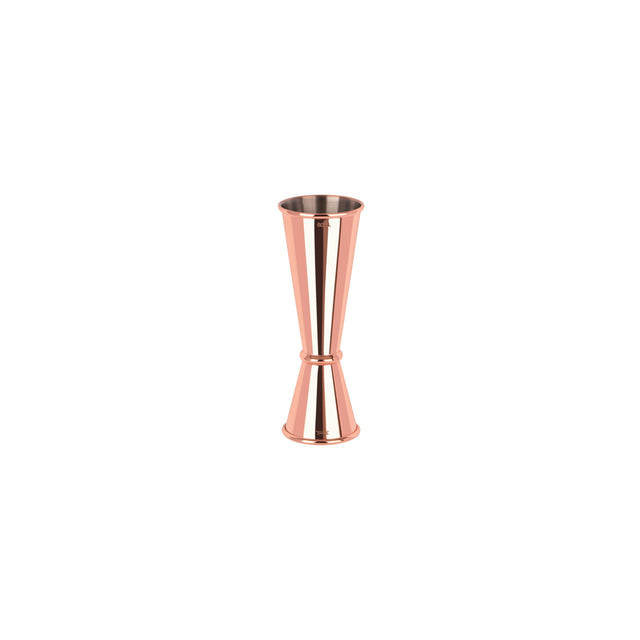 Tokyo Jigger - W/Curled Edge, Rose Gold, 30/60Ml from Zanzi. Packed in a gift box and sold in boxes of 1. Hospitality quality at wholesale price with The Flying Fork! 