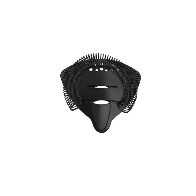 Gun metal grey cocktail strainer on white background