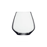 Stemless wine glass on white background