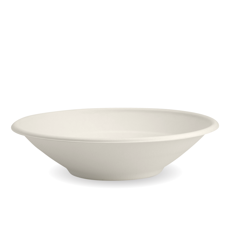Biocane Bowl - White, 24oz (Box of 400) from BioPak. Compostable, made out of Sugarcane and sold in boxes of 1. Hospitality quality at wholesale price with The Flying Fork! 