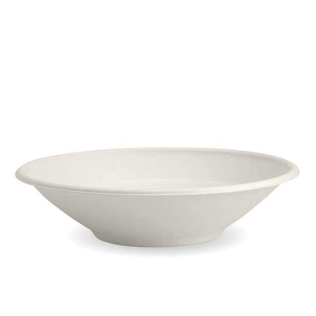 Biocane Bowl - White, 24oz (Box of 400) from BioPak. Compostable, made out of Sugarcane and sold in boxes of 1. Hospitality quality at wholesale price with The Flying Fork! 