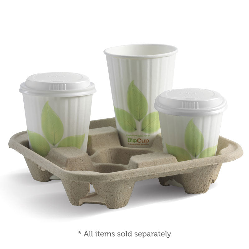 4-cup tray - natural - Carton of 300 units