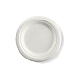 Small Round Sugarcane Plate - White, 6 inches (Box of 1000) from BioPak. Compostable, made out of Sugarcane and sold in boxes of 1. Hospitality quality at wholesale price with The Flying Fork! 