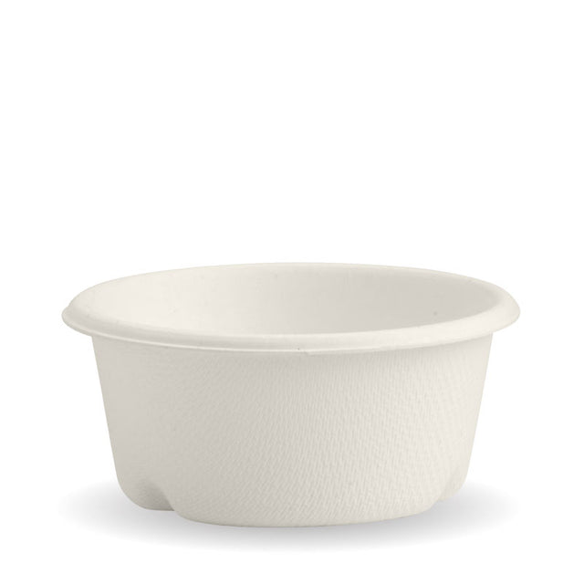 Sugarcane Sauce Cup - White, 60ml (Box of 1000) from BioPak. Compostable, made out of Sugarcane and sold in boxes of 1. Hospitality quality at wholesale price with The Flying Fork! 