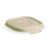 Lid to fit Square Sugarcanne Containers - Natural (Box of 600) from BioPak. Compostable, made out of Sugarcane Pulp and sold in boxes of 1. Hospitality quality at wholesale price with The Flying Fork! 