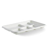 Biopak 6 Compartment Sugarcane Tray - White, 320x215x25mm (Box of 250) from BioPak. Compostable, made out of Sugarcane and sold in boxes of 1. Hospitality quality at wholesale price with The Flying Fork! 