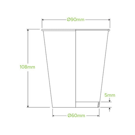 390ml (12oz) cup (fits large lids) - leaf - Carton of 1000 units