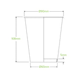 390ml (12oz) cup (fits large lids) - leaf - Carton of 1000 units