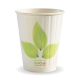 Biocup Double Wall - Leaf Print, 12oz (Box of 1000) from BioPak. Compostable, made out of Paper and Bioplastic and sold in boxes of 1. Hospitality quality at wholesale price with The Flying Fork! 