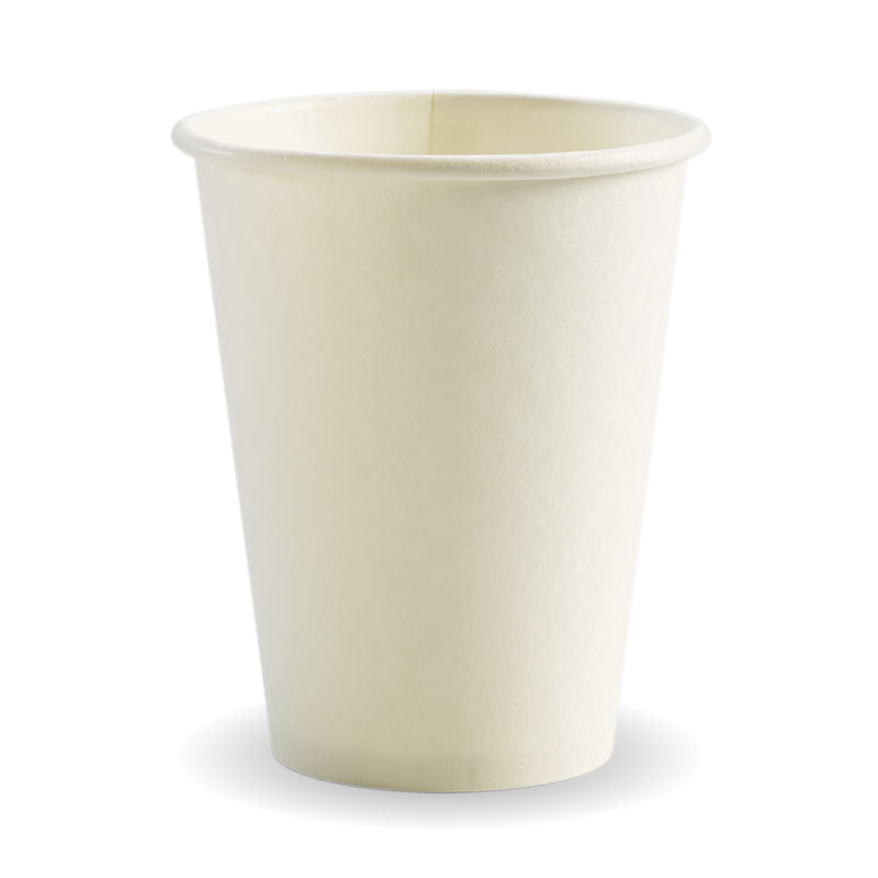 Biocup Single Wall - White, 12oz (Box of 1000) from BioPak. Compostable, made out of Paper and Bioplastic and sold in boxes of 1. Hospitality quality at wholesale price with The Flying Fork! 