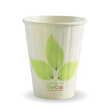 Biocup Double Wall - Leaf Print, 8oz (Box of 1000) from BioPak. Compostable, made out of Paper and Bioplastic and sold in boxes of 1. Hospitality quality at wholesale price with The Flying Fork! 