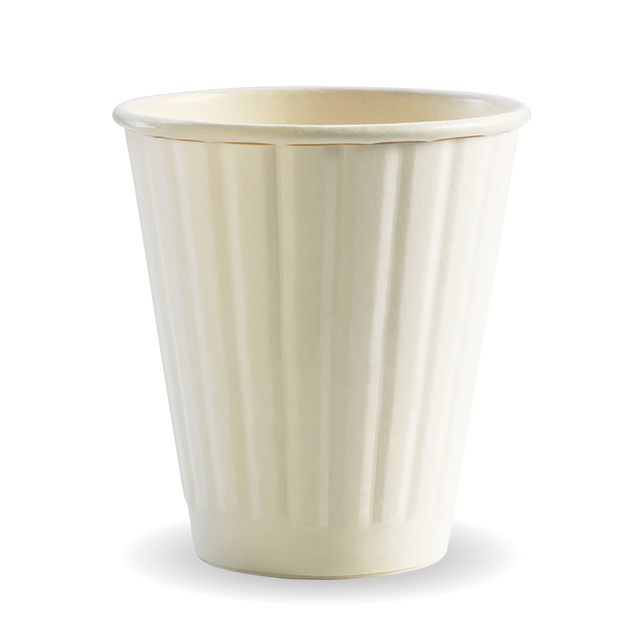 Biocup Double Wall - White, 8oz, 90mm (Box of 1000) from BioPak. Compostable, made out of Paper and Bioplastic and sold in boxes of 1. Hospitality quality at wholesale price with The Flying Fork! 