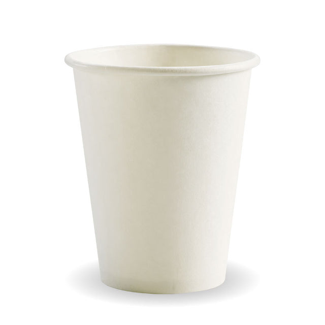 Biocup Single Wall - White, 8oz (Box of 1000) from BioPak. Compostable, made out of Paper and Bioplastic and sold in boxes of 1. Hospitality quality at wholesale price with The Flying Fork! 