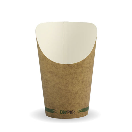 Chip Biocup - Kraft, 12oz (Box of 1000) from BioPak. Compostable, made out of Paper and sold in boxes of 1. Hospitality quality at wholesale price with The Flying Fork! 