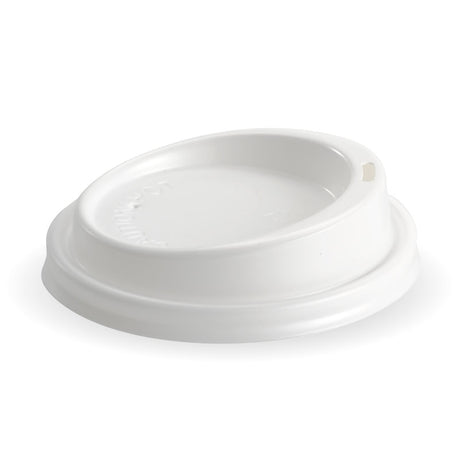 PS Large Lid - 8, 12, 16 And 20oz, 90mm, White (Box of 1000) from BioPak. Compostable, made out of Bioplastic and sold in boxes of 1. Hospitality quality at wholesale price with The Flying Fork! 