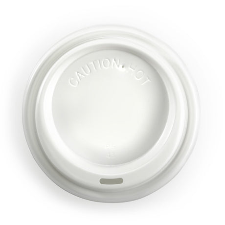 90mm PS large lid - fits all 90mm cups - white - Carton of 1000 units