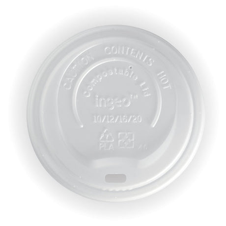 PLA Large Lid - 8, 12, 16 And 20oz, 90mm, Opaque (Box of 1000) from BioPak. Compostable, made out of Bioplastic and sold in boxes of 1. Hospitality quality at wholesale price with The Flying Fork! 